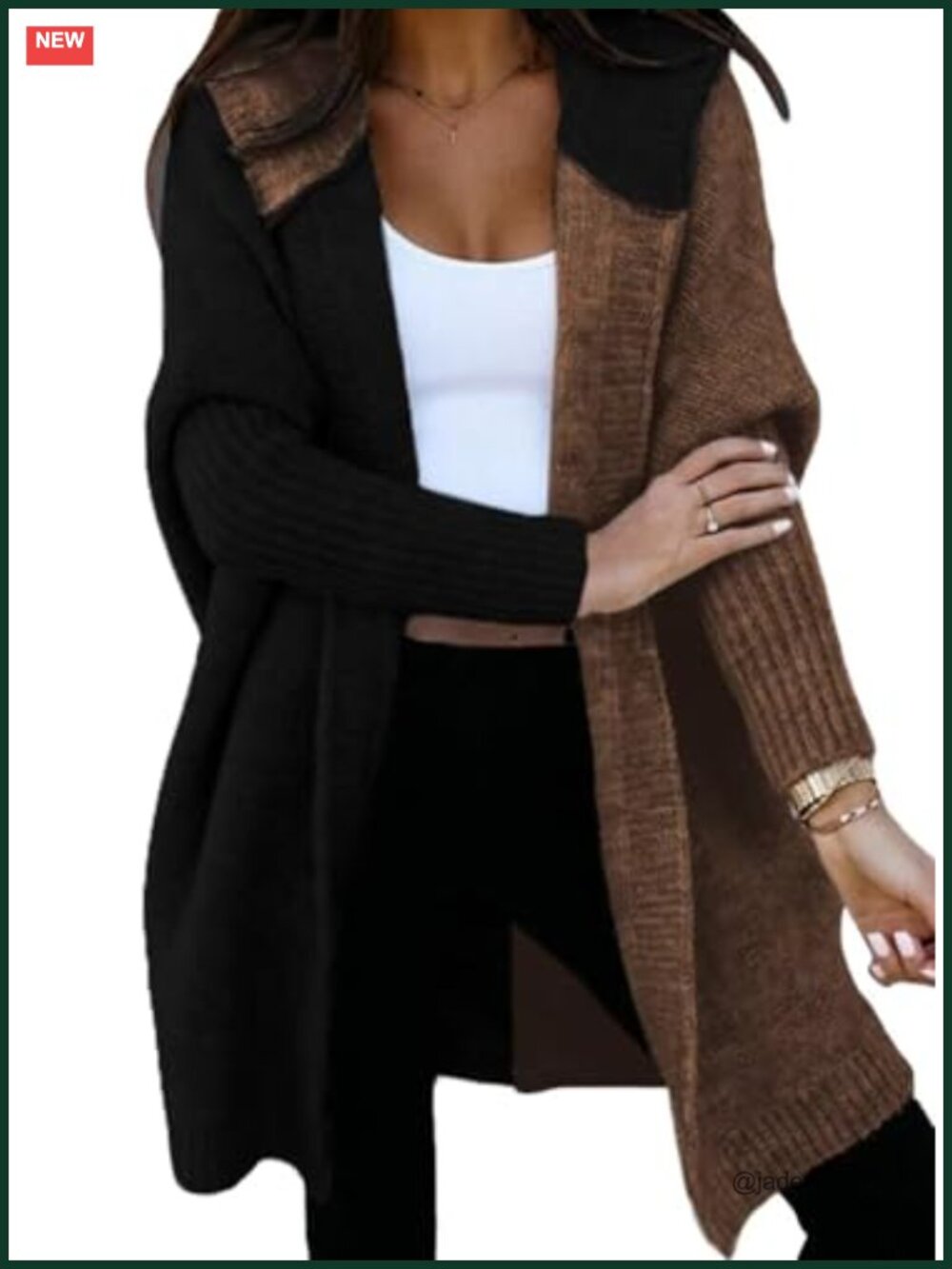 Hooded Knit Cardigan Sweater Open Front Long Sleeve Casual Fall